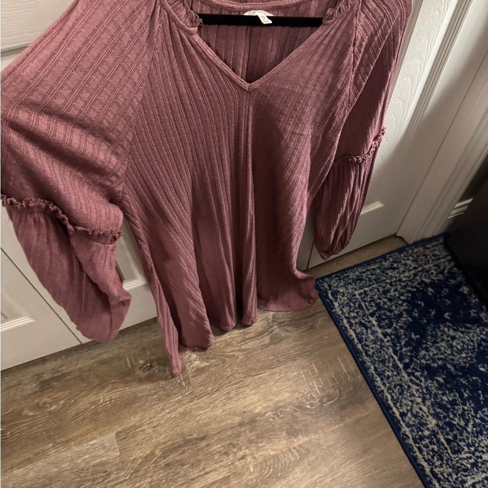 Maurices Mauve Ribbed Top XL - Picture 2 of 2